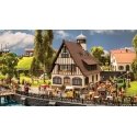 Half-Timber Tavern with Beer Garden -- Laser-Cut Kit - 7-7/16 x 6-3/4 x 7-1/4′ 18.9 x 17.2 x 18.5cm, HO, Noch Gmbh & Co 66401