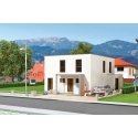 Lina Cube House with Terrace -- Polyplate Kit - 11.9 x 13.9 x 7.4cm, HO, Kibri 38339