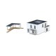 Lina Cube House with Terrace -- Polyplate Kit - 11.9 x 13.9 x 7.4cm, HO Kibri 38339