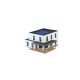 Lina Cube House with Terrace -- Polyplate Kit - 11.9 x 13.9 x 7.4cm, HO Kibri 38339