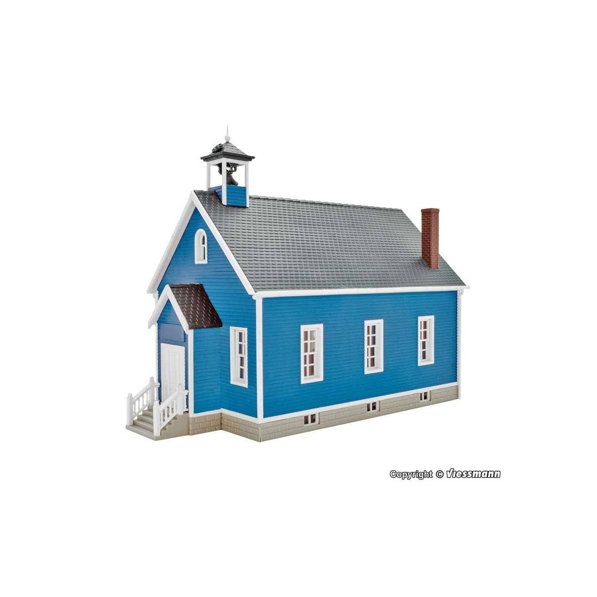 Cottage Grove School with LED Lights -- Kit - 17.8 x 9 x 13.5cm, HO Kibri 38843