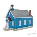 Cottage Grove School with LED Lights -- Kit - 17.8 x 9 x 13.5cm, HO, Kibri 38843