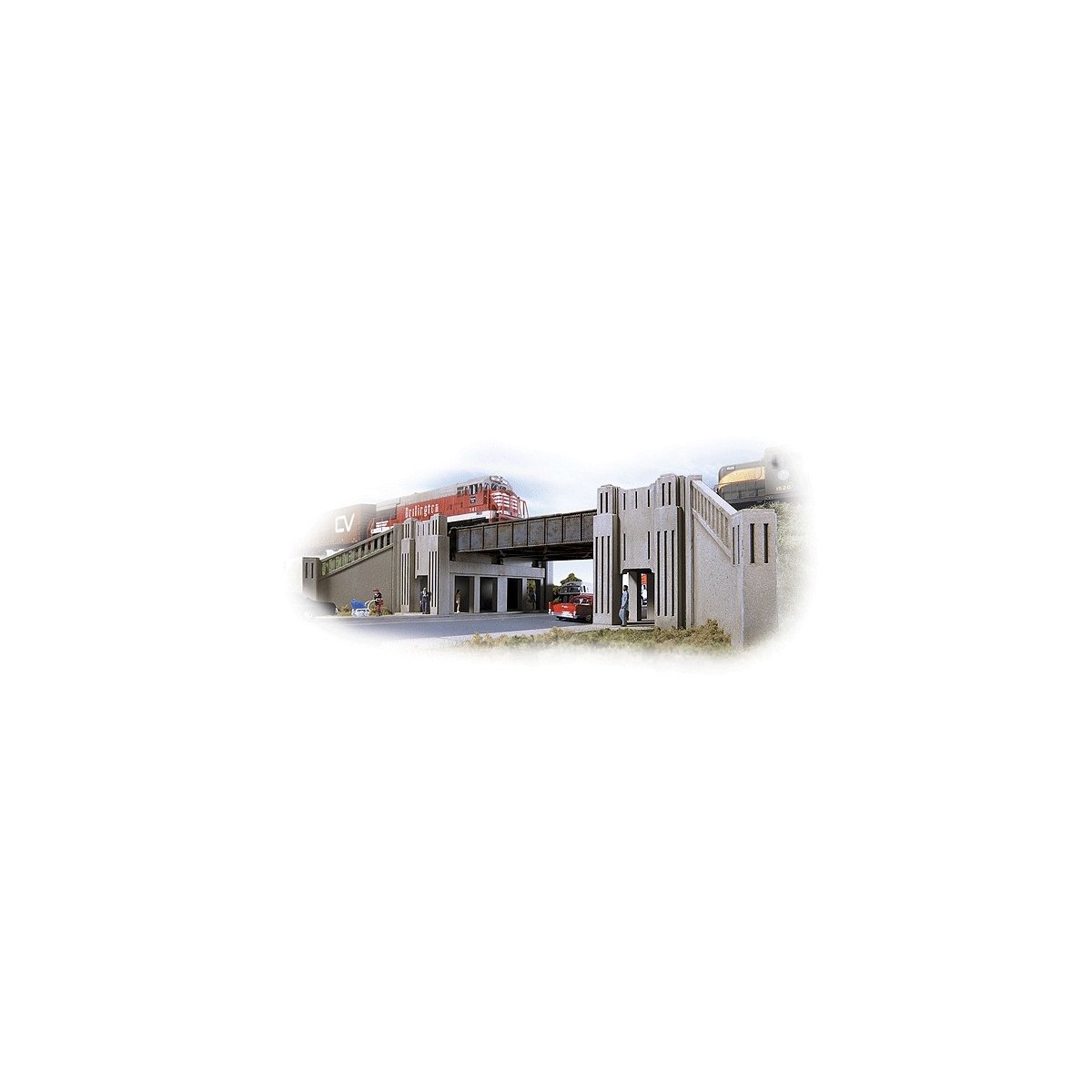 Art Deco Highway Underpass -- Kit - 8-3/8 x 6-5/8 x 1-7/8′ 21.2 x 16.8 x 4.7cm, N Walthers Cornerstone 3800