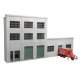 3-Story Building w/2 Overhead Doors, Loading Dock & Office Entry - Keyrail -- Background Building Kit Includes 8 Multi-Pane Wind