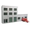 3-Story Building w/2 Overhead Doors, Loading Dock & Office Entry - Keyrail -- Background Building Kit Includes 8 Multi-Pane Wind