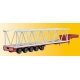 Wiesbauer 5-Axle Low-Boy Trailer w/Crane Boom Load - Kit -- Red, HO Kibri 15710