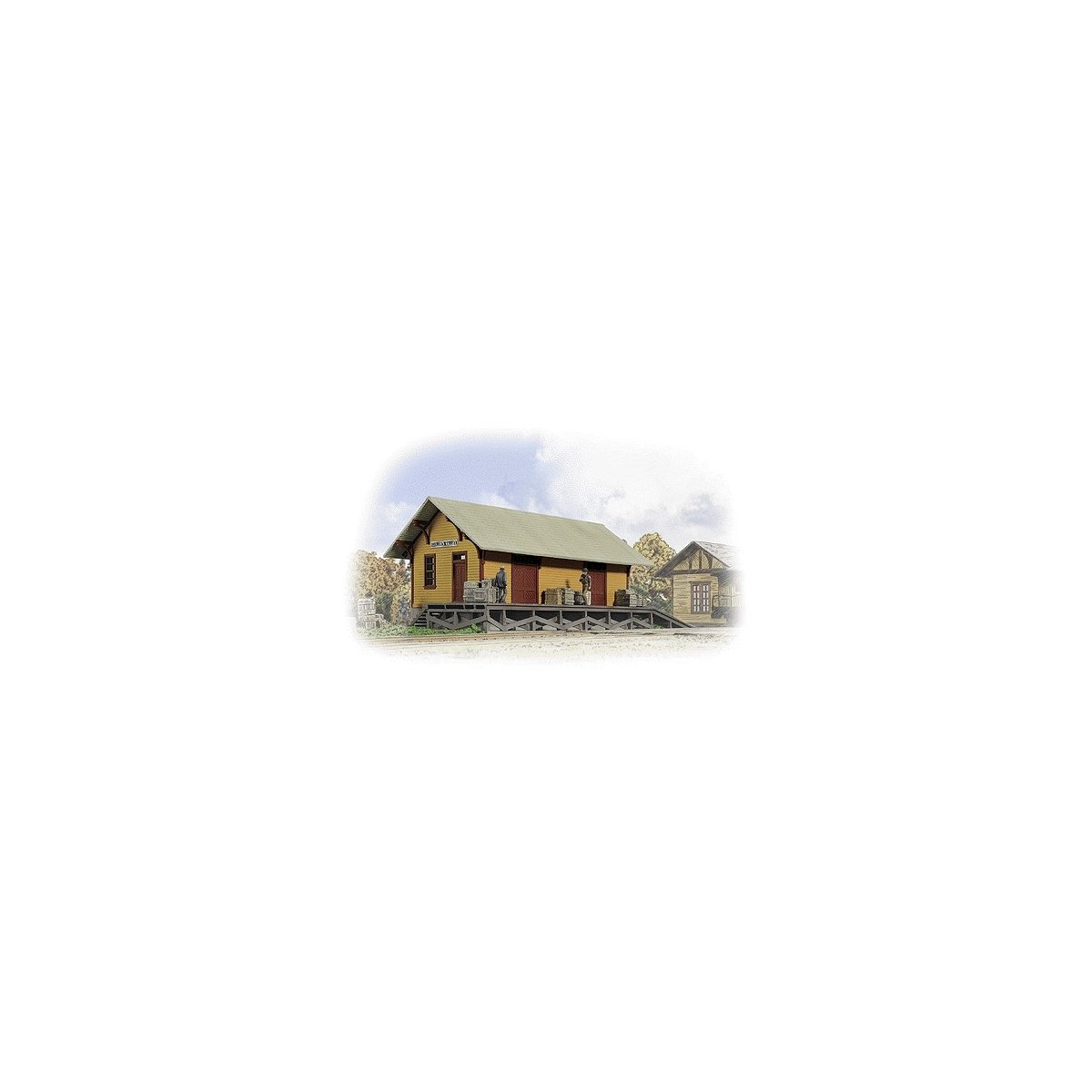 Golden Valley Freight House -- Kit - 8-3/8 x 3-3/8 x 3-1/4′ 20.9 x 8.4 x 8.1cm, HO Walthers Cornerstone 3533