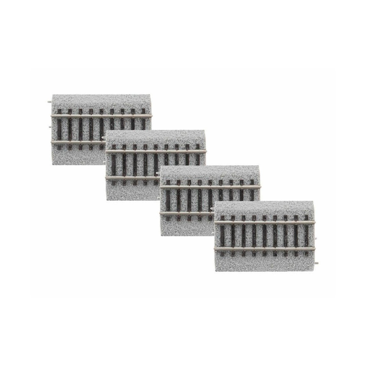 Straight Code 83 Roadbed Track - MagneLock -- 3′ 7.6cm pkg(4), HO Lionel 8768034