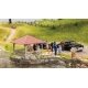 Events Pavilion - Laser-Cut Minis -- Laser-Cut Kit - 3-5/8 x 1-3/4 x 1-7/16′ 9.2 x 4.5 x 3.6cm, HO Noch Gmbh & Co 14263