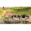 Events Pavilion - Laser-Cut Minis -- Laser-Cut Kit - 3-5/8 x 1-3/4 x 1-7/16′ 9.2 x 4.5 x 3.6cm, HO, Noch Gmbh & Co 14263