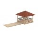 Events Pavilion - Laser-Cut Minis -- Laser-Cut Kit - 3-5/8 x 1-3/4 x 1-7/16′ 9.2 x 4.5 x 3.6cm, HO Noch Gmbh & Co 14263