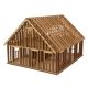 House Under Construction -- Kit - 3-13/32 x 4-13/32 x 2-25/32′ 8.6 x 11.1 x 7cm, HO Walthers Cornerstone 4157