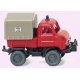Unimog U 411 Delivery Truck - Assembled -- Fire Department (red, tan Bed Cover, German Lettering), N Wiking 97202