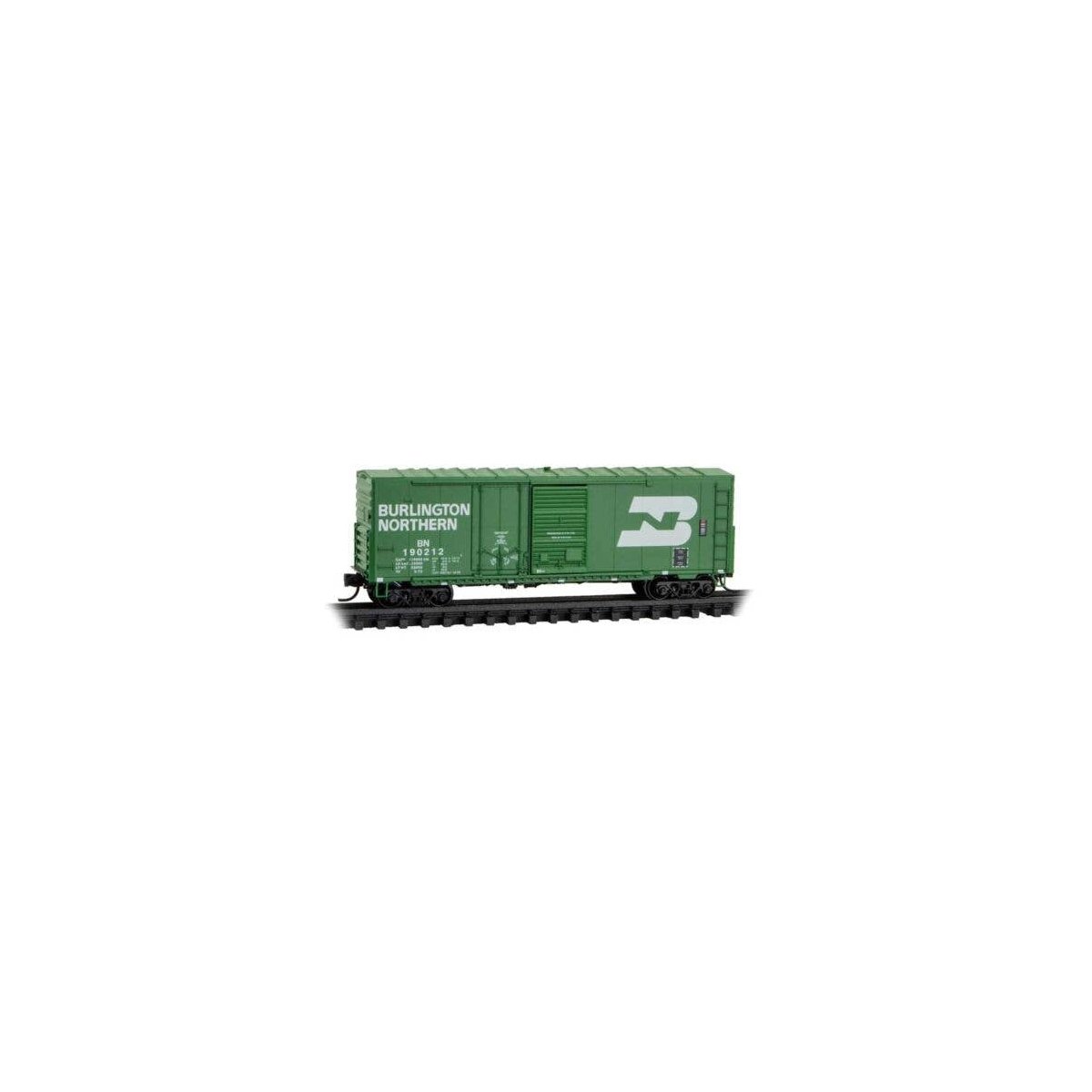 40′ Plug & Sliding Door Boxcar No Roofwalk - Ready to Run -- Burlington Northern 190212 (Cas, N, Micro Trains Line 19100010