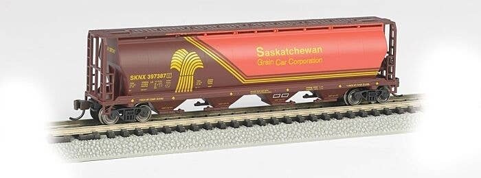 Canadian Cylindrical 4-Bay Grain Hopper - Ready to Run - Silver Series(R) -- Saskatchewan Gra, N, Bachmann Industries 19153