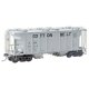 PS-2 2-Bay Covered Hopper - Ready to Run -- Cotton Belt SSW 77112 (As-Built 1957, gray, bl, HO, Kadee Quality Products 8052
