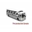 1966 GM 4107 Motorcoach Bus - Assembled -- Peter Pan (Destination: Providence, white, silver, blue), HO, Iconic Replicas 870286