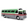 1966 GM 4107 Motorcoach Bus - Assembled -- Indiana Motor Coach (Destination: Indianapolis, green, silver, red, cream), HO, Iconi