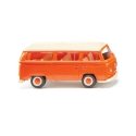 1967 Volkswagen T2 Passenger Van - Assembled -- Orange, Cream, HO, Wiking 31503