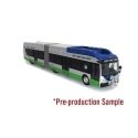 New Flyer Xcelsior XN60 Articulated Bus - Assembled -- Miami-Dade, Florida (silver, blue, green), HO, Iconic Replicas 870312