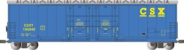 Evans 53Õ Double-Plug-Door Boxcar - Ready to Run -- CSX 190840 (blue, yellow), G, Bachmann Industries 93571