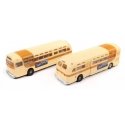 GMC TD 3610 Transit Bus 2-Pack - Assembled - Mini Metals(R) -- Miami MTA (cream, ochre, State Fair Ad)), N Classic Metal Works 5