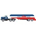 1954 IH R-190 Tractor w/Tank Trailer - Assembled -- Chevron (blue, white, red), HO, Classic Metal Works 31206
