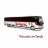 2022 Prevost H3-45 Coach - Assembled -- Adirondack Transit Lines Trailways (white, black, red), HO Iconic Replicas 870477