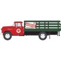 1957 Chevy Stakebed Truck - Assembled -- Texaco (Cardinal Red, green white Marfak Sign), HO Classic Metal Works 30661