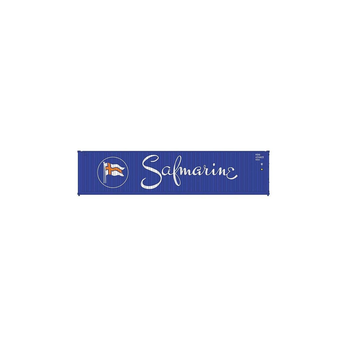 40′ Corrugated Container 2-Pack - Assembled -- Safmarine (blue, white, red), N, Kato USA Inc 80055K