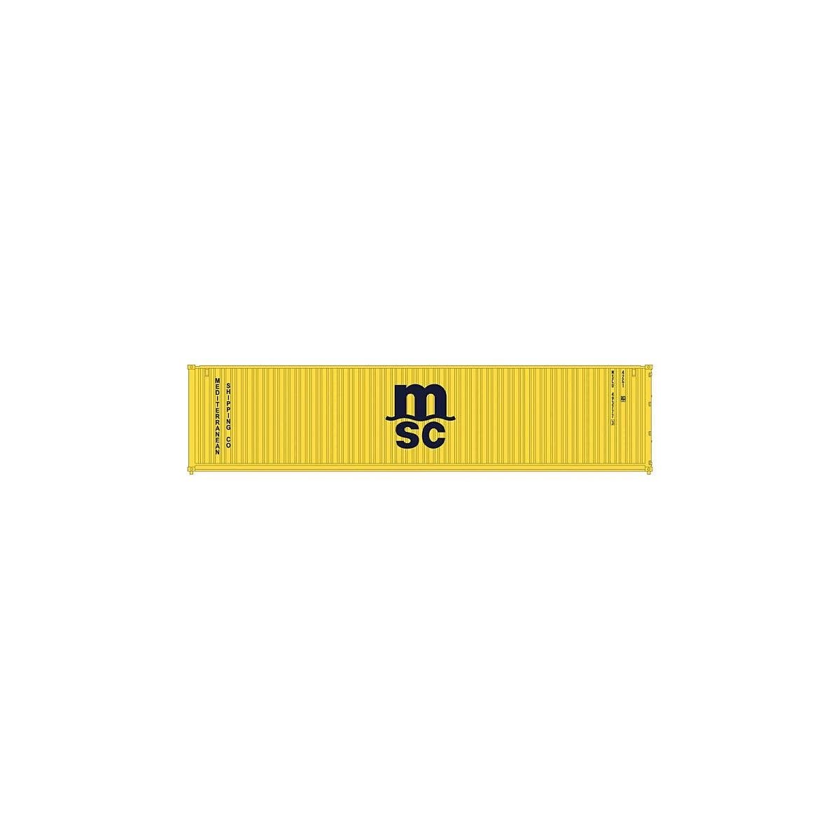 40′ Corrugated Container 2-Pack - Assembled -- Mediterranean Shipping MSC (yellow, black), N, Kato USA Inc 80055G