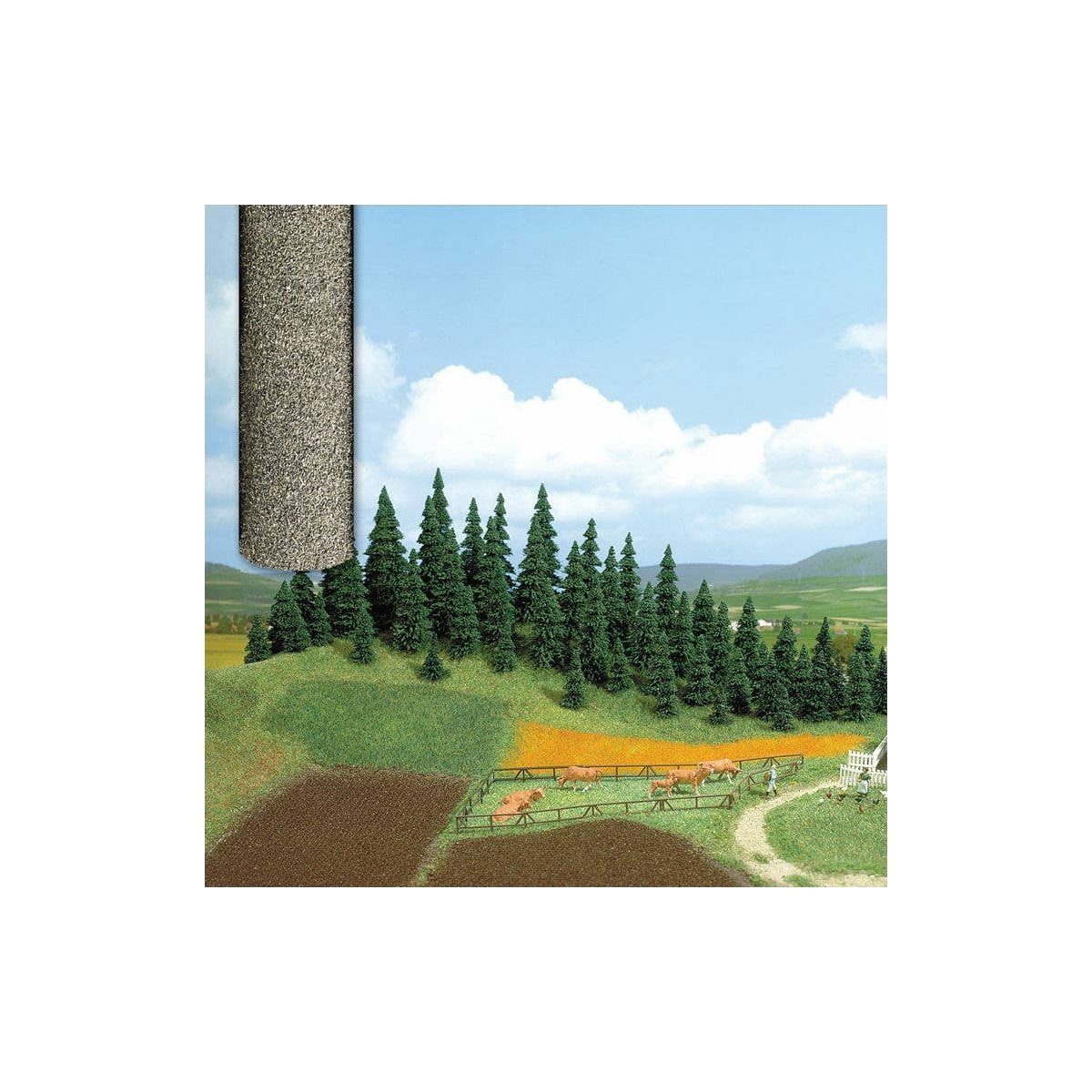 Flocked Grass Mat -- Gray 39-3/8 x 31-1/2′ 100 x 80cm, ALL Busch Gmbh & Co Kg 7248