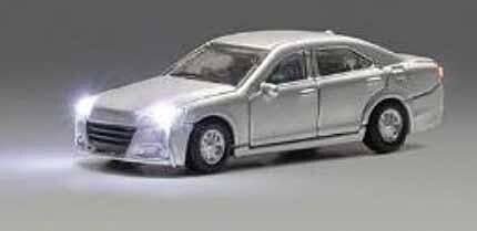 Sedan with Just Plug(TM) Lighting - Assembled -- Silver, N, Kato USA Inc 24684B