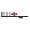 Hyundai 53` Dry Van Semi Trailer with Skirts - Assembled -- Saia 1 (white, red `LTL Freight`, web, N, Trainworx Inc 4539201