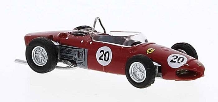 1961 Ferrari F 156 - Assembled -- Graf Berghe von Trips 20 Reims (red, white, German Letteri, HO, Brekina Automodelle 22994