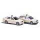 Taxi Set - Assembled -- 1 Each: Audi A4 Sedan & Mercedes-Benz C-Klasse (white), N, Busch Gmbh & Co Kg 8341
