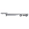 48′ Spread-Axle Drop-Deck Trailer - Assembled -- Silver w/Chrome Wheels, HO, Herpa Models 5455