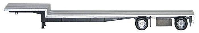 48′ Spread-Axle Drop-Deck Trailer - Assembled -- Silver w/Chrome Wheels, HO, Herpa Models 5455