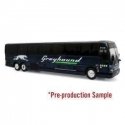 Provost H3-45 Motorcoach Bus - Assembled -- Greyhound/Flix (blue, black, silver, green), HO, Iconic Replicas 870611
