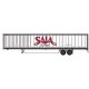 Hyundai 53` Dry Van Semi Trailer with Skirts - Assembled -- Saia 2 (white, red `LTL Freight` webs, N, Trainworx Inc 4539202