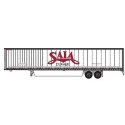 Hyundai 53` Dry Van Semi Trailer with Skirts - Assembled -- Saia 2 (white, red `LTL Freight` webs, N, Trainworx Inc 4539202