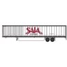 Hyundai 53` Dry Van Semi Trailer with Skirts - Assembled -- Saia 2 (white, red `LTL Freight` webs, N, Trainworx Inc 4539202