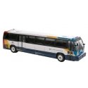 1987-1994 TMC RTS Transit Bus - Assembled -- Hudson County (white, red, tan, blue), HO, Iconic Replicas 870318
