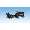 Horse-Drawn Wagon -- Hearse w/Driver & Coachman, 2-Horse Team w/Trappings, HO, Noch Gmbh & Co 16714