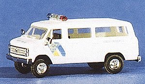 Chevrolet Van - Emergency - Police Vehicles -- New Jersey State Police (white), HO, Trident Miniatures 90185