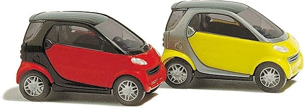 European Automobiles - Smart pkg(2) -- 2-Door Subcompact City Coupe 1 Each Red & Yellow, N, Busch Gmbh & Co Kg 8350