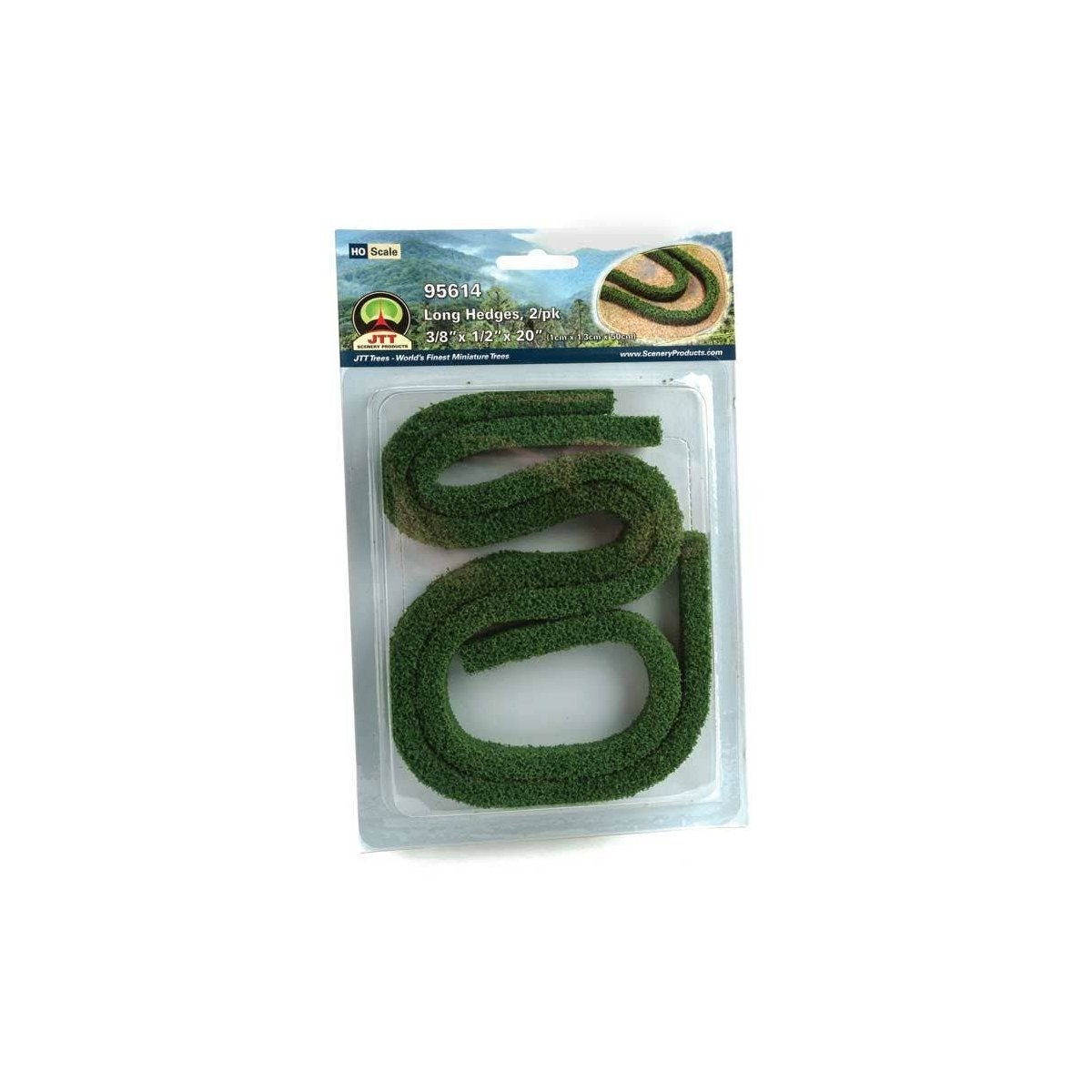 Long Hedges -- 3/8 x 1/2 x 20′ pkg(2), ALL JTT Miniature Tree 95614