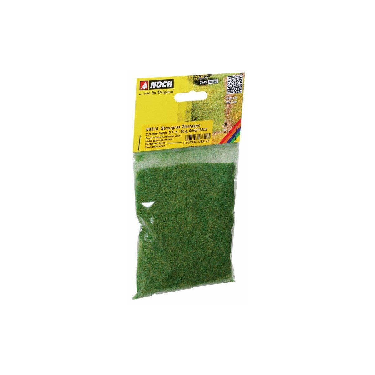 Static Grass - .7oz 20g -- Ornamental Lawn, Medium Fibers 3/32′ .25cm Long, ALL Noch Gmbh & Co 8314