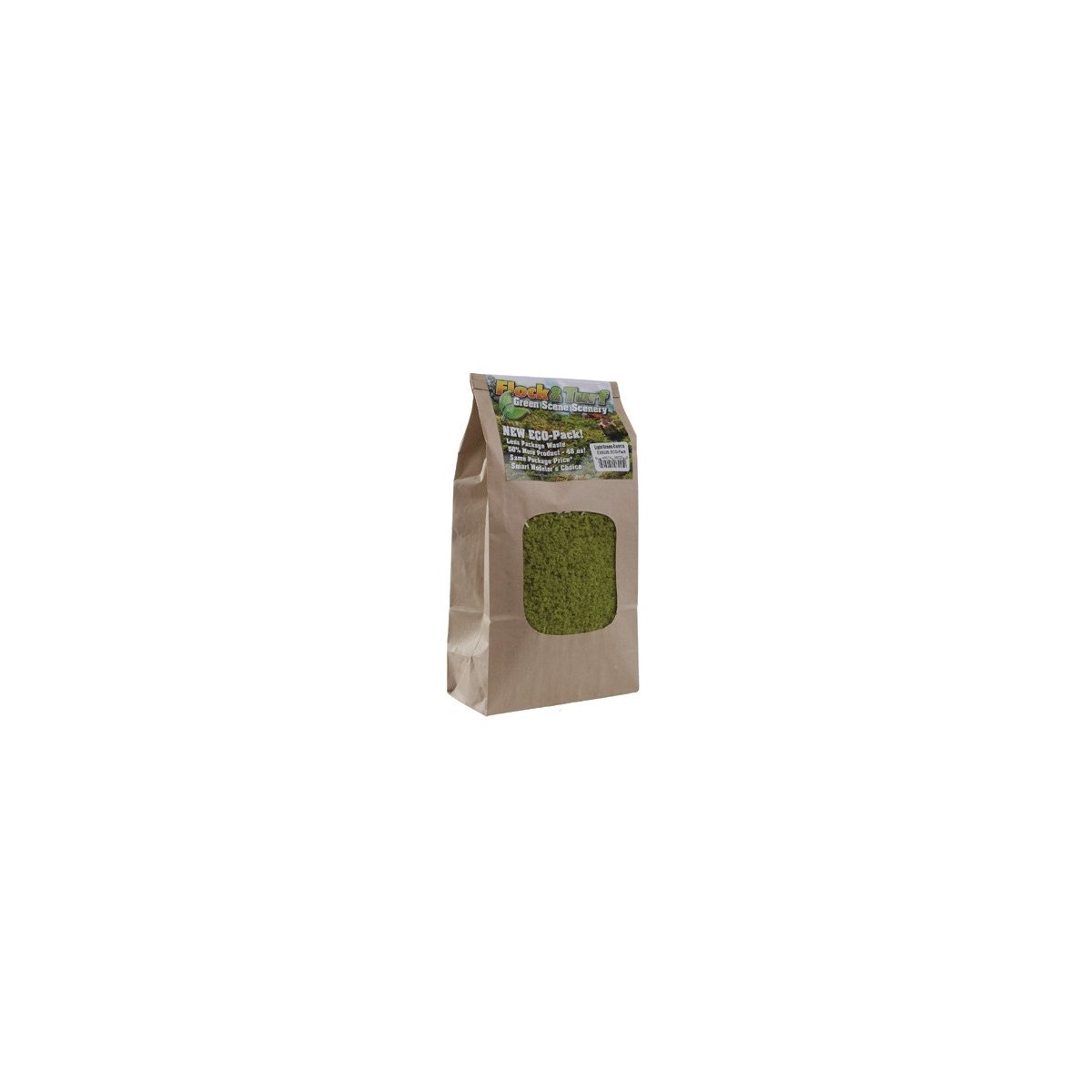 Flock & Turf Ground Cover ECO Pack Bag - 48oz 1.4L -- Coarse - Light Green, ALL Scenic Express 802E