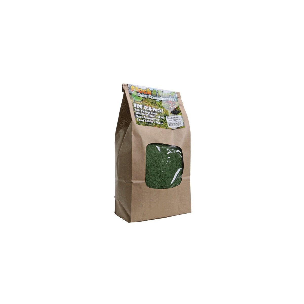 Flock & Turf Ground Cover ECO Pack Bag - 48oz 1.4L -- Fine - Grass Green, ALL Scenic Express 805E
